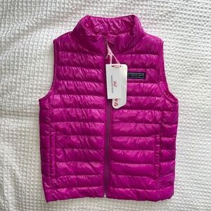 Vineyard Vines Sz. 7 Packable Puffer Vest PrimaLoft Insulation Fuchsia Pink